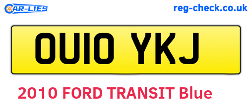 OU10YKJ are the vehicle registration plates.