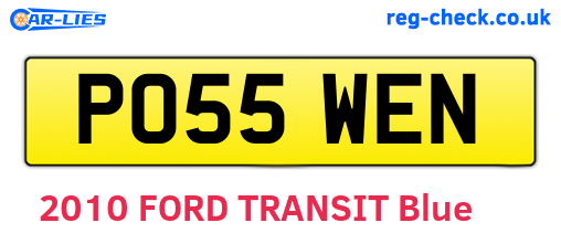 PO55WEN are the vehicle registration plates.