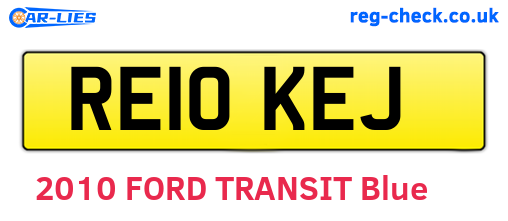 RE10KEJ are the vehicle registration plates.