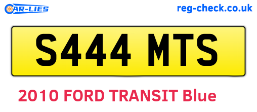 S444MTS are the vehicle registration plates.