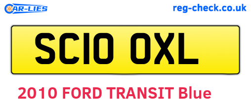 SC10OXL are the vehicle registration plates.