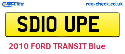 SD10UPE are the vehicle registration plates.