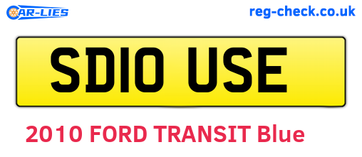 SD10USE are the vehicle registration plates.