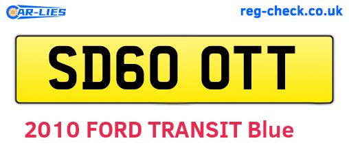 SD60OTT are the vehicle registration plates.