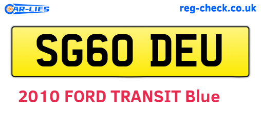 SG60DEU are the vehicle registration plates.