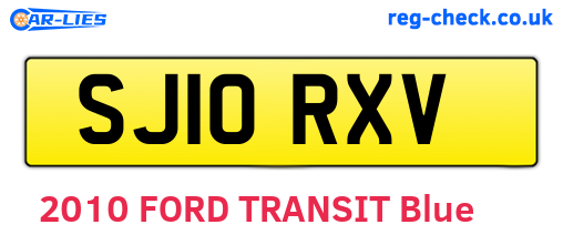 SJ10RXV are the vehicle registration plates.