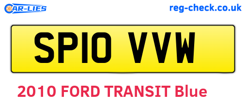 SP10VVW are the vehicle registration plates.