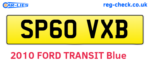 SP60VXB are the vehicle registration plates.