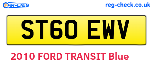 ST60EWV are the vehicle registration plates.