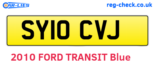 SY10CVJ are the vehicle registration plates.