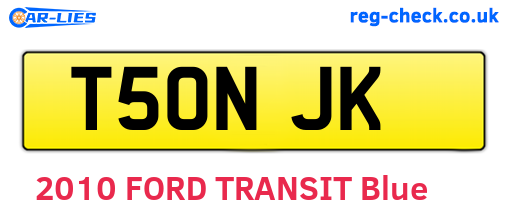 T50NJK are the vehicle registration plates.