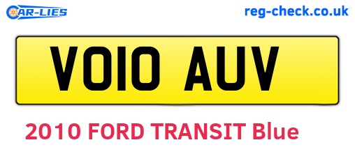 VO10AUV are the vehicle registration plates.