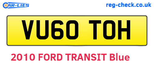 VU60TOH are the vehicle registration plates.