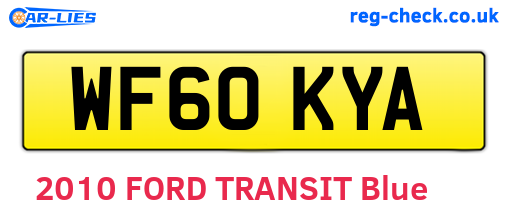 WF60KYA are the vehicle registration plates.
