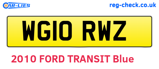 WG10RWZ are the vehicle registration plates.
