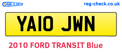 YA10JWN are the vehicle registration plates.