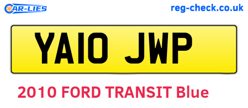 YA10JWP are the vehicle registration plates.