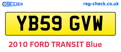 YB59GVW are the vehicle registration plates.