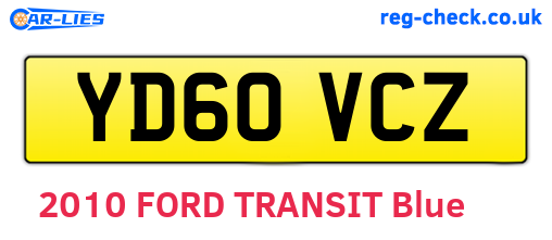 YD60VCZ are the vehicle registration plates.