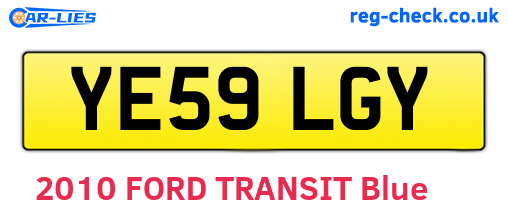 YE59LGY are the vehicle registration plates.