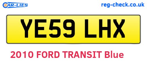 YE59LHX are the vehicle registration plates.