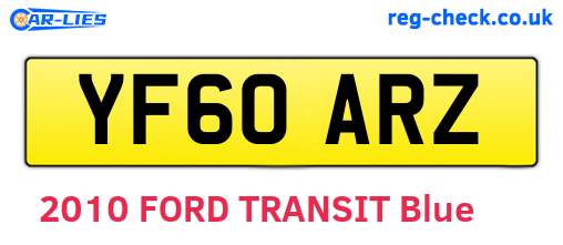 YF60ARZ are the vehicle registration plates.