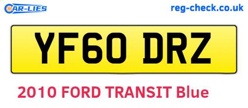 YF60DRZ are the vehicle registration plates.