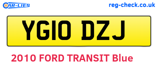 YG10DZJ are the vehicle registration plates.