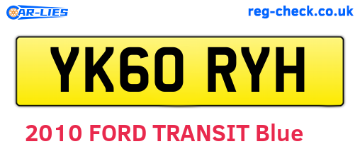 YK60RYH are the vehicle registration plates.