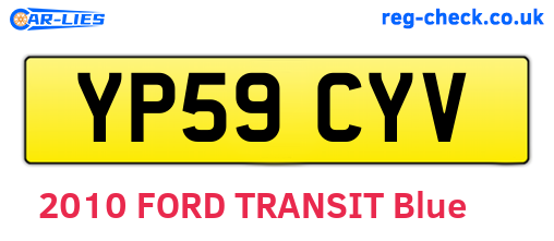 YP59CYV are the vehicle registration plates.