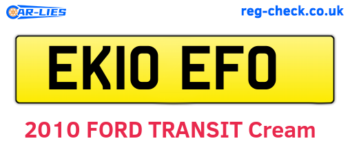 EK10EFO are the vehicle registration plates.