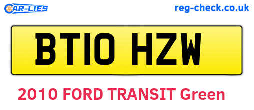 BT10HZW are the vehicle registration plates.