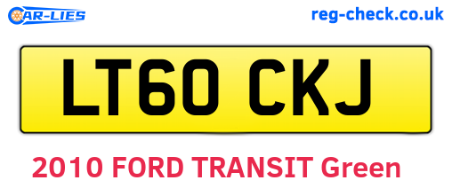 LT60CKJ are the vehicle registration plates.