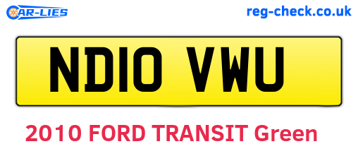 ND10VWU are the vehicle registration plates.