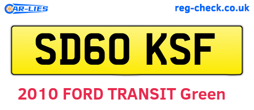 SD60KSF are the vehicle registration plates.