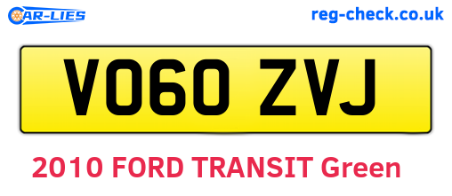 VO60ZVJ are the vehicle registration plates.