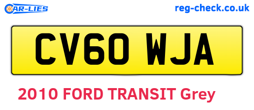 CV60WJA are the vehicle registration plates.