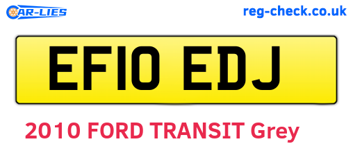 EF10EDJ are the vehicle registration plates.