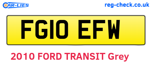 FG10EFW are the vehicle registration plates.