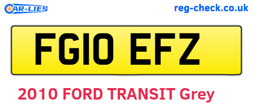 FG10EFZ are the vehicle registration plates.
