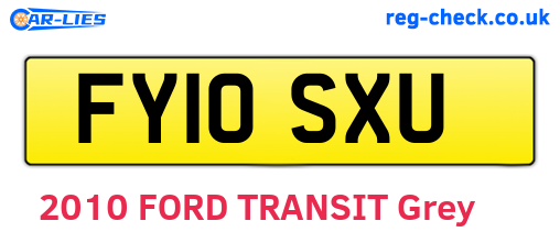 FY10SXU are the vehicle registration plates.