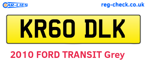 KR60DLK are the vehicle registration plates.