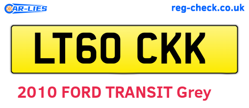 LT60CKK are the vehicle registration plates.