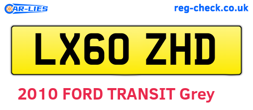 LX60ZHD are the vehicle registration plates.