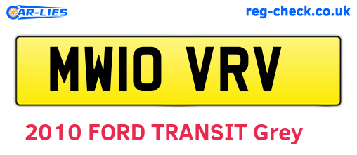 MW10VRV are the vehicle registration plates.