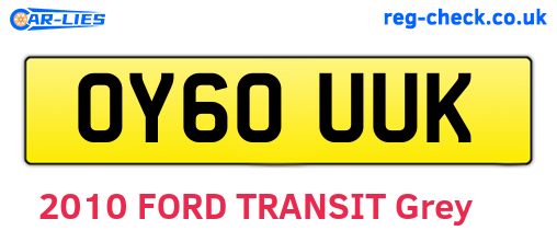 OY60UUK are the vehicle registration plates.