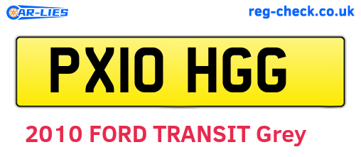 PX10HGG are the vehicle registration plates.
