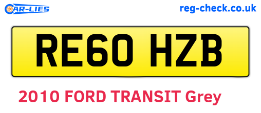 RE60HZB are the vehicle registration plates.