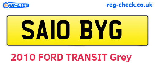 SA10BYG are the vehicle registration plates.