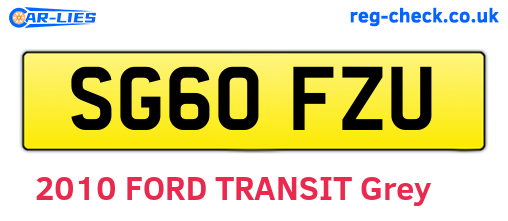 SG60FZU are the vehicle registration plates.